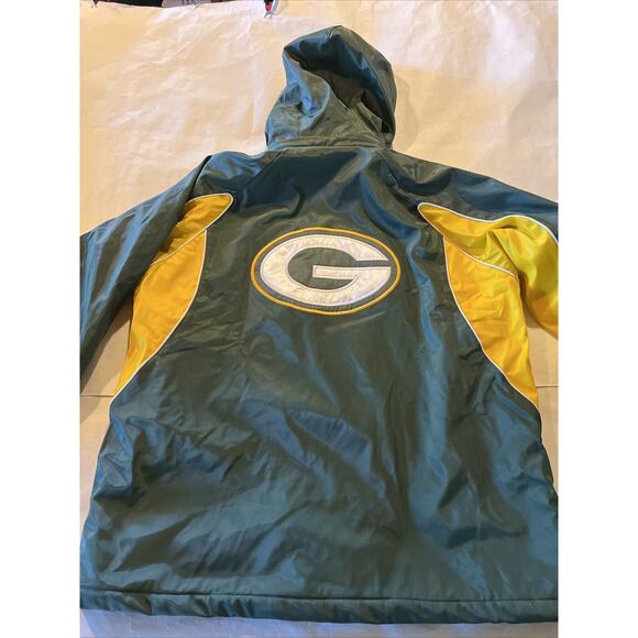 NFL Green Bay Packers Men’s Large Fit Waterproof Jacket Polyvinyl Coat Parka VTG - Picture 11 of 12